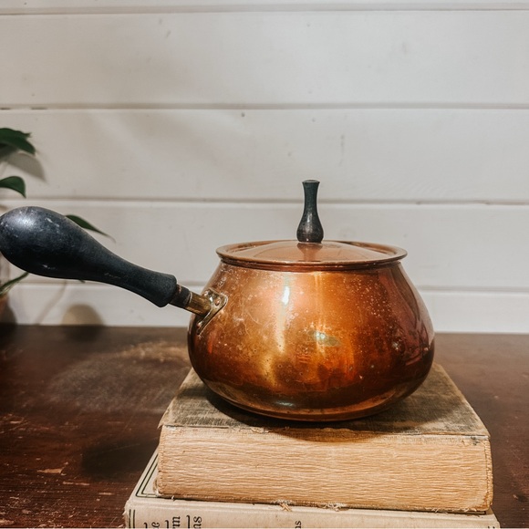 Other - Vintage Copper Pot with Lid | Made in Portugal | Copper Kitchen